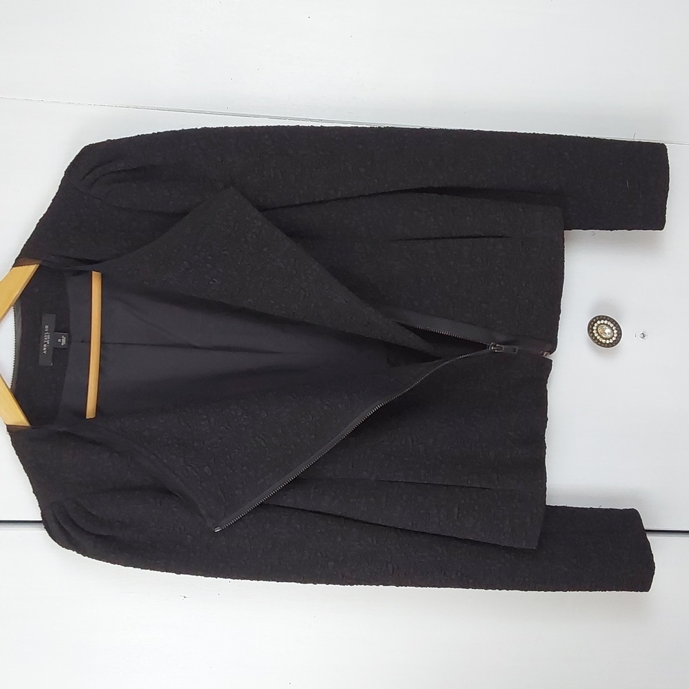 Ann Taylor |Black Cropped Jacket/Sports Coat Zip Pockets Elegant Office  Sz.6